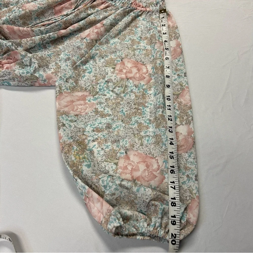 Vintage 1970's Sheer Midi Dress Pullover Button Up Duster Kaftan Floral Size M - Picture 13 of 14
